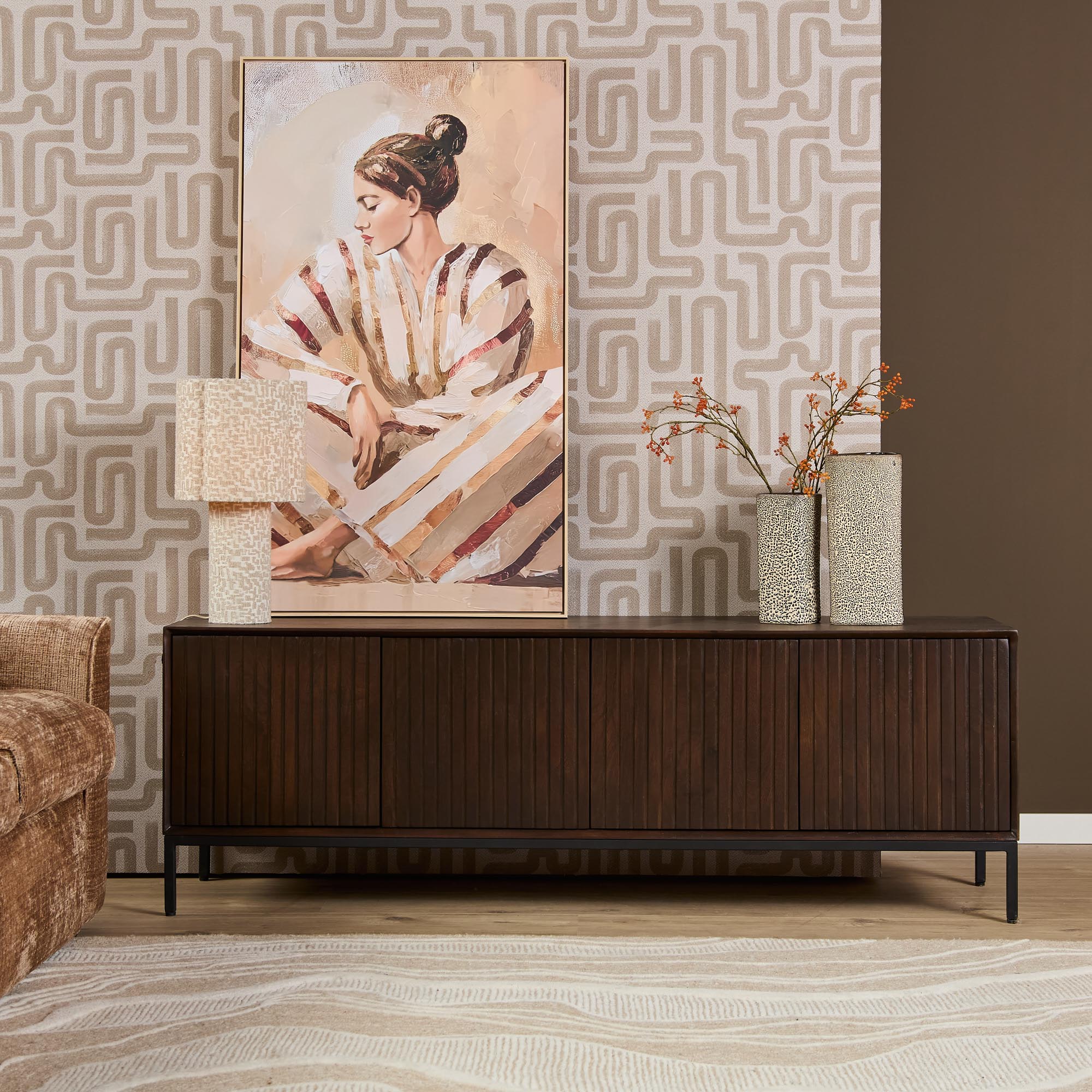 Tv meubel Madison Bruin Mangohout 165 cm - Image 14