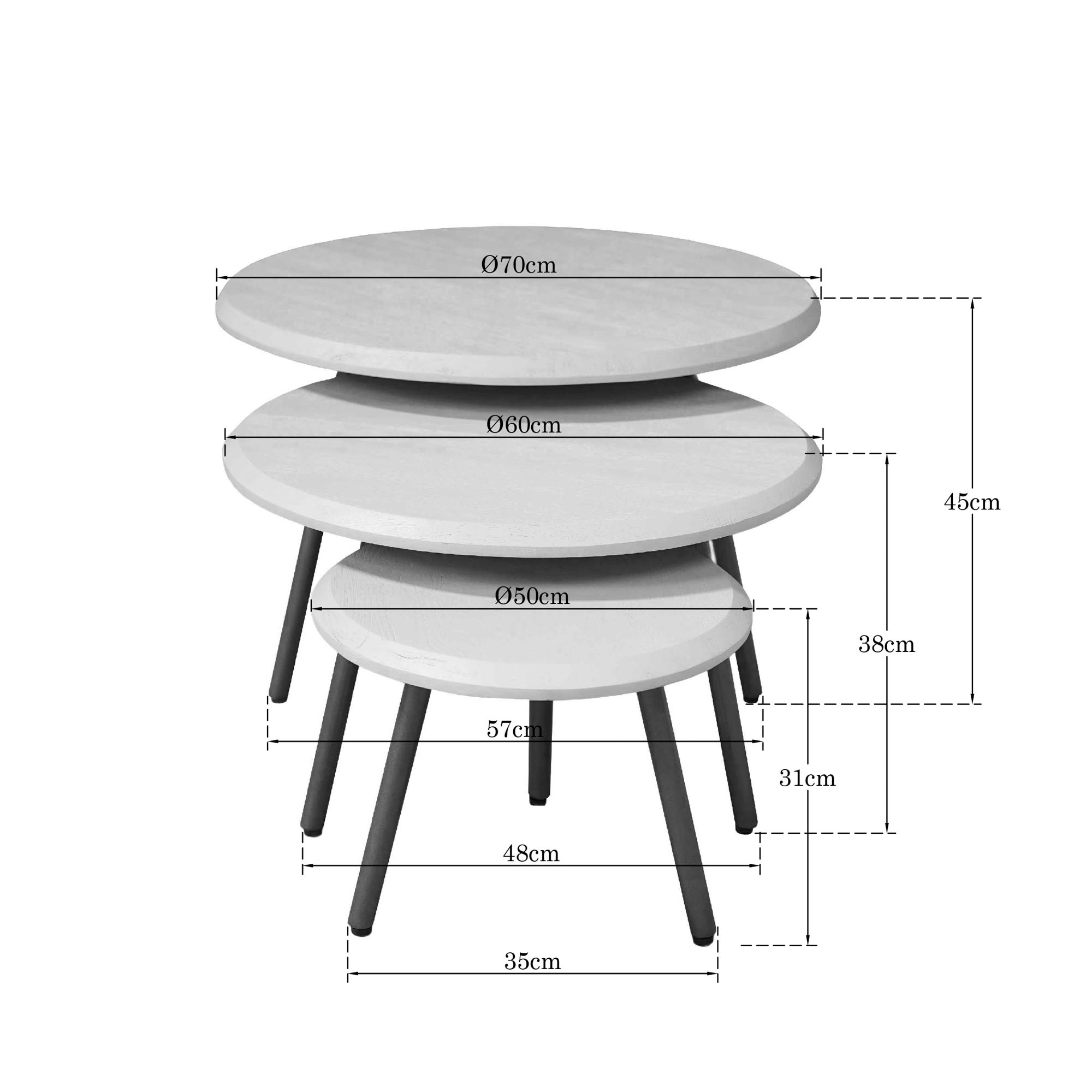 STF-2023_4 Ronde salontafelset Ohio Zand Mangohout 70 cm - Image 5