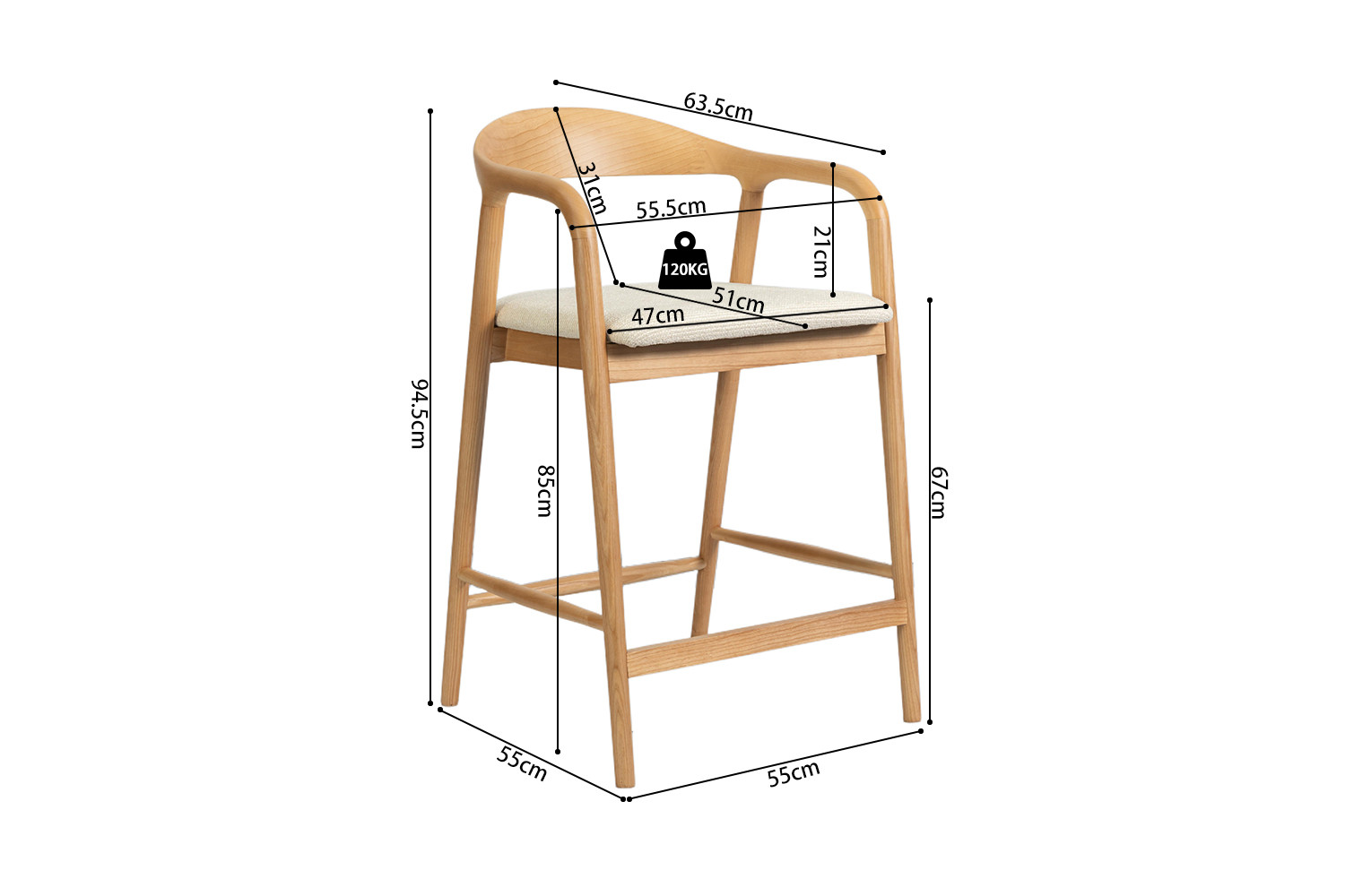 Image 19 for NEW - Counterstoel Claire Essenh. Naturel Milan 103 Beige Gemonteerd