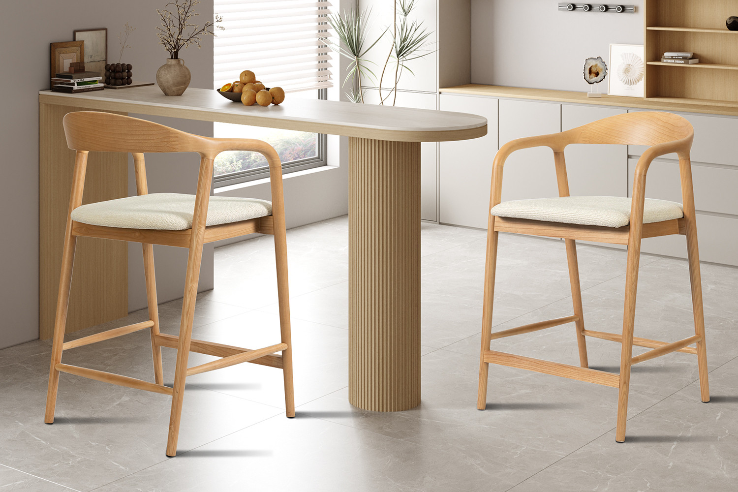 Image 1 for NEW - Counterstoel Claire Essenh. Naturel Milan 103 Beige Gemonteerd
