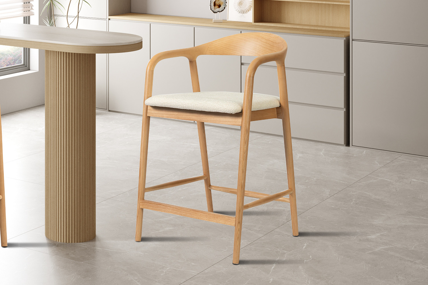 Image 2 for NEW - Counterstoel Claire Essenh. Naturel Milan 103 Beige Gemonteerd