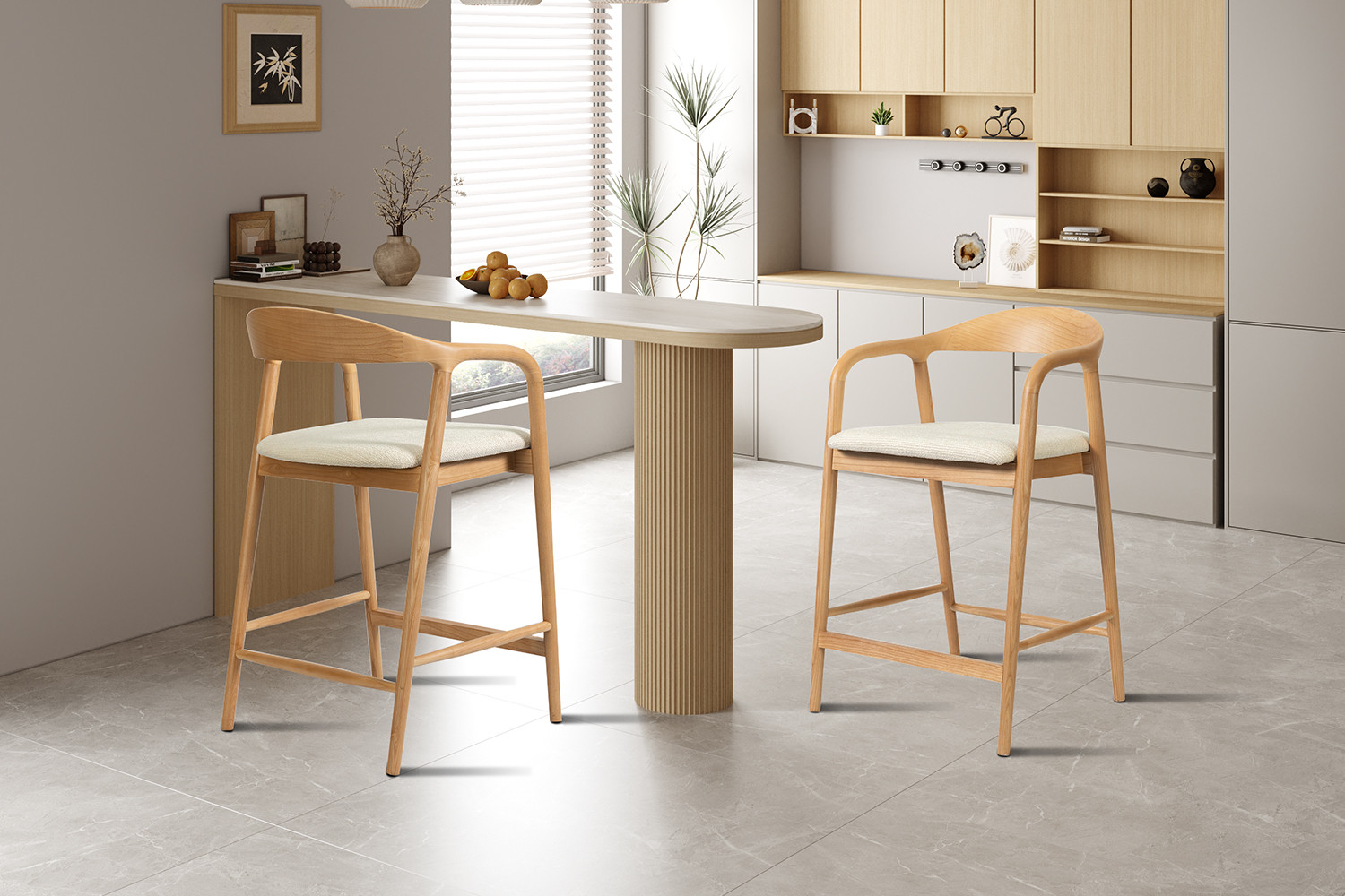 Image 3 for NEW - Counterstoel Claire Essenh. Naturel Milan 103 Beige Gemonteerd