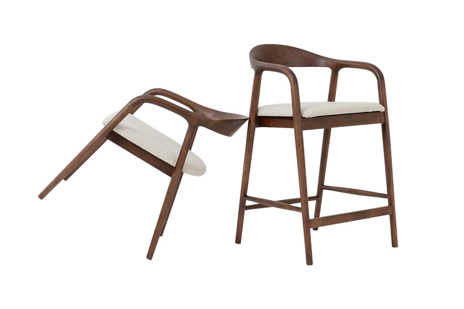 Image 14 for NEW - Counterstoel Claire Essenh. Walnoot Milan 103 Beige Gemonteerd