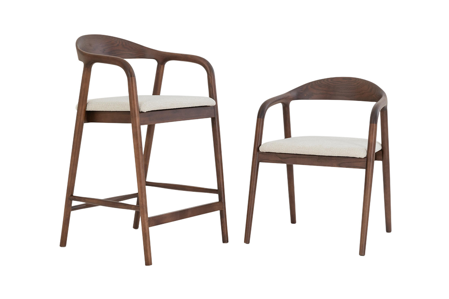 Image 11 for NEW - Counterstoel Claire Essenh. Walnoot Milan 103 Beige Gemonteerd