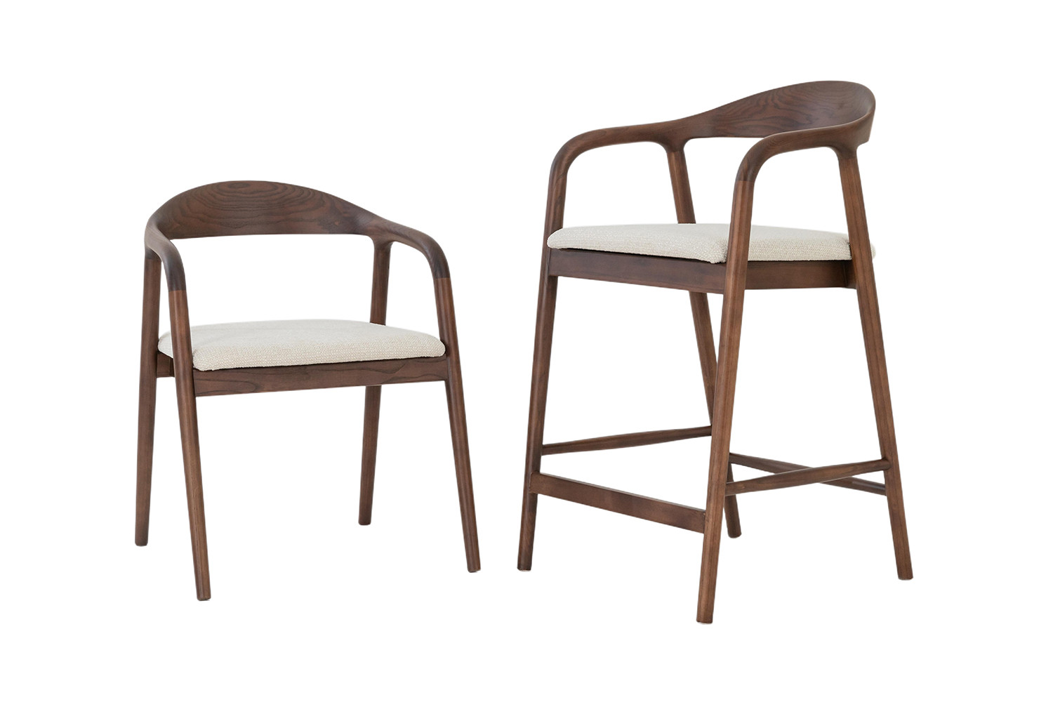 Image 12 for NEW - Counterstoel Claire Essenh. Walnoot Milan 103 Beige Gemonteerd