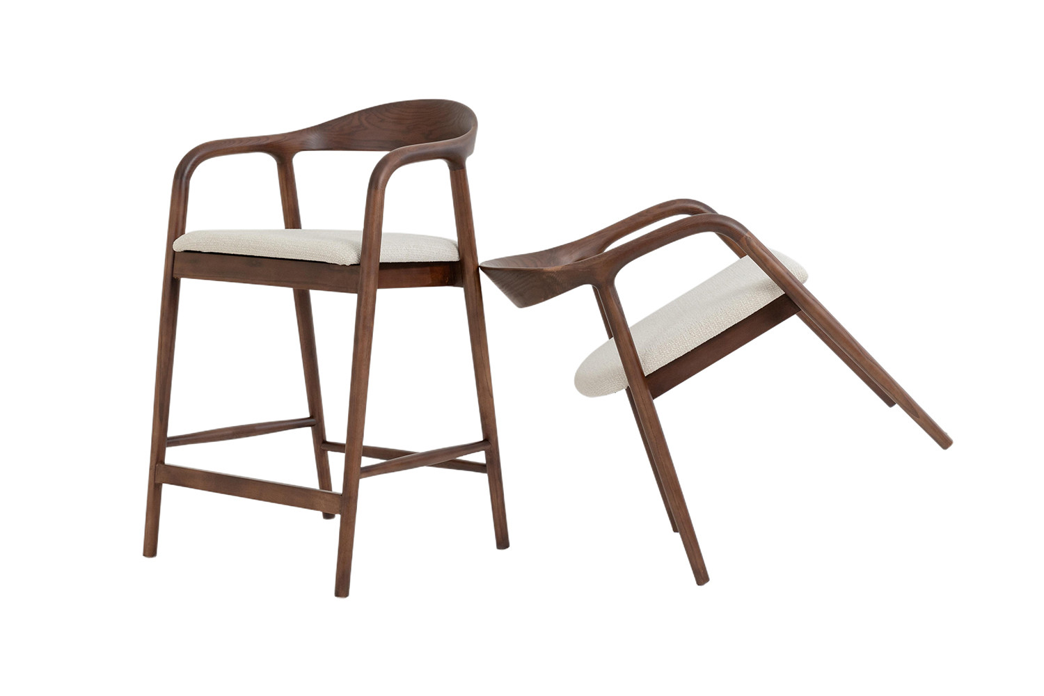 Image 13 for NEW - Counterstoel Claire Essenh. Walnoot Milan 103 Beige Gemonteerd