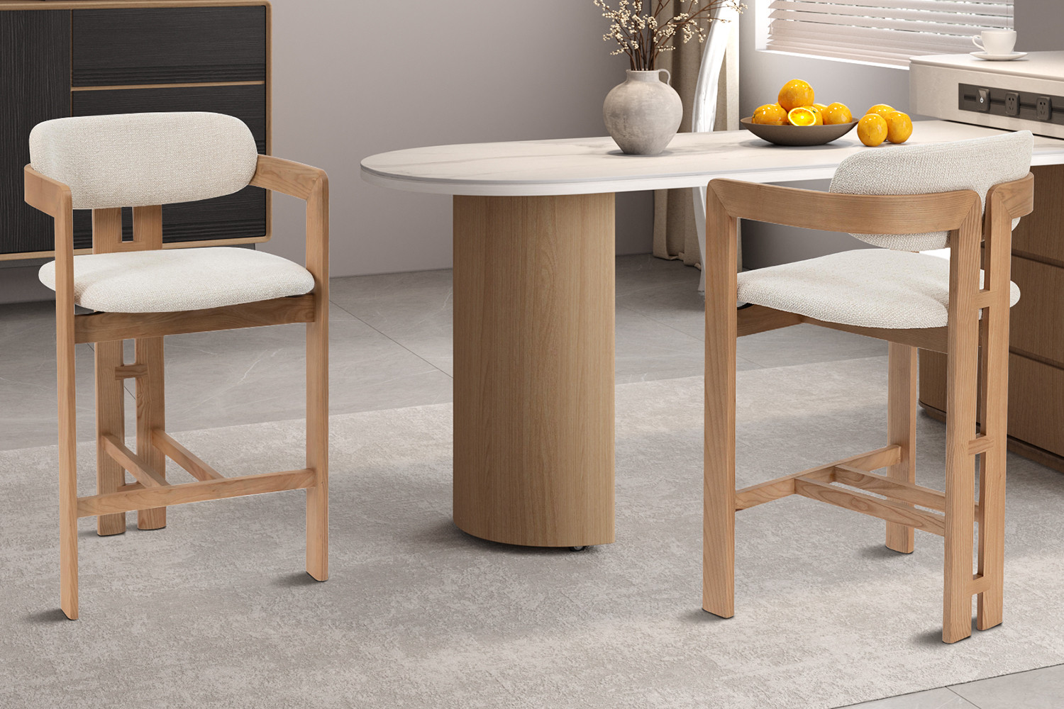Image 1 for NEW - Counterstoel Camille Essenhout Naturel Ote Milan 103 Beige