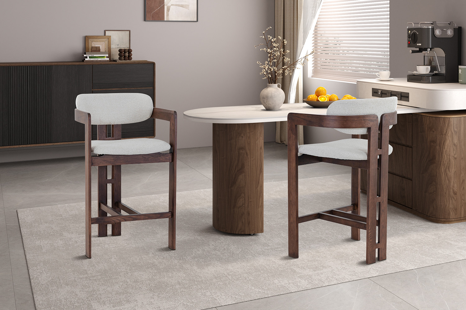 Image 3 for NEW - Counterstoel Camille Essenhout Walnoot Ote Milan 103 Beige