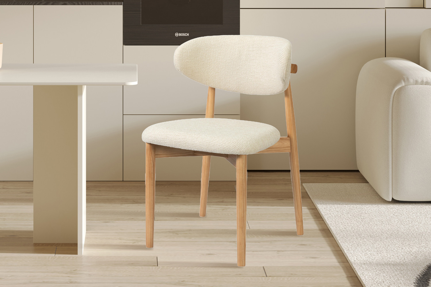 Image 3 for NEW - Stoel Clara Essenhout Naturel Ote Milan 103 Beige Gemonteerd