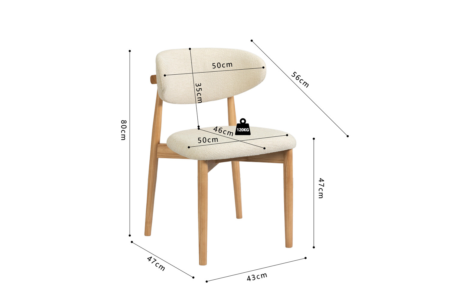 Image 13 for NEW - Stoel Clara Essenhout Naturel Ote Milan 103 Beige Gemonteerd