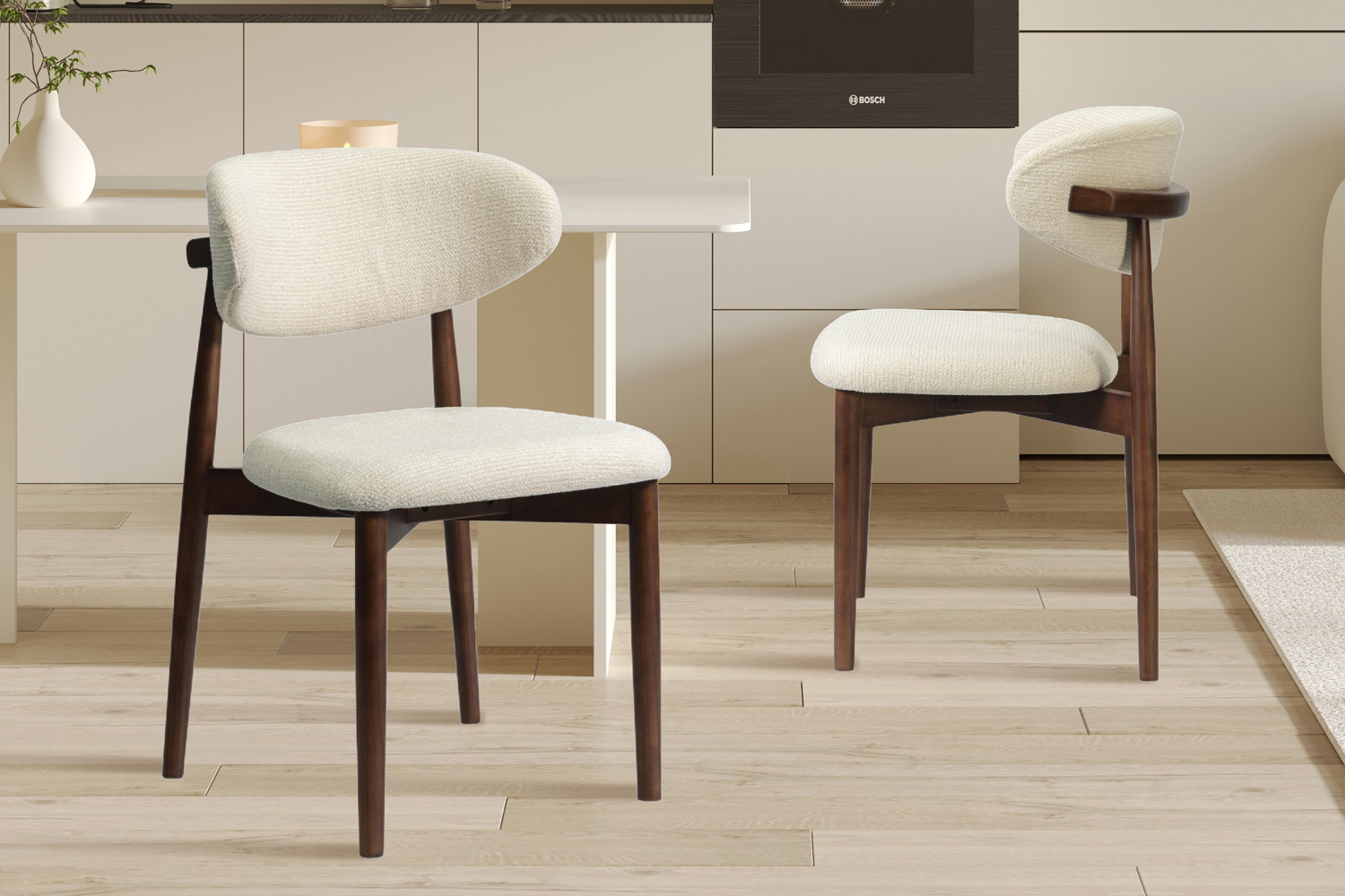 Image 1 for NEW - Stoel Clara Essenhout Walnoot Ote Milan 103 Beige Gemonteerd