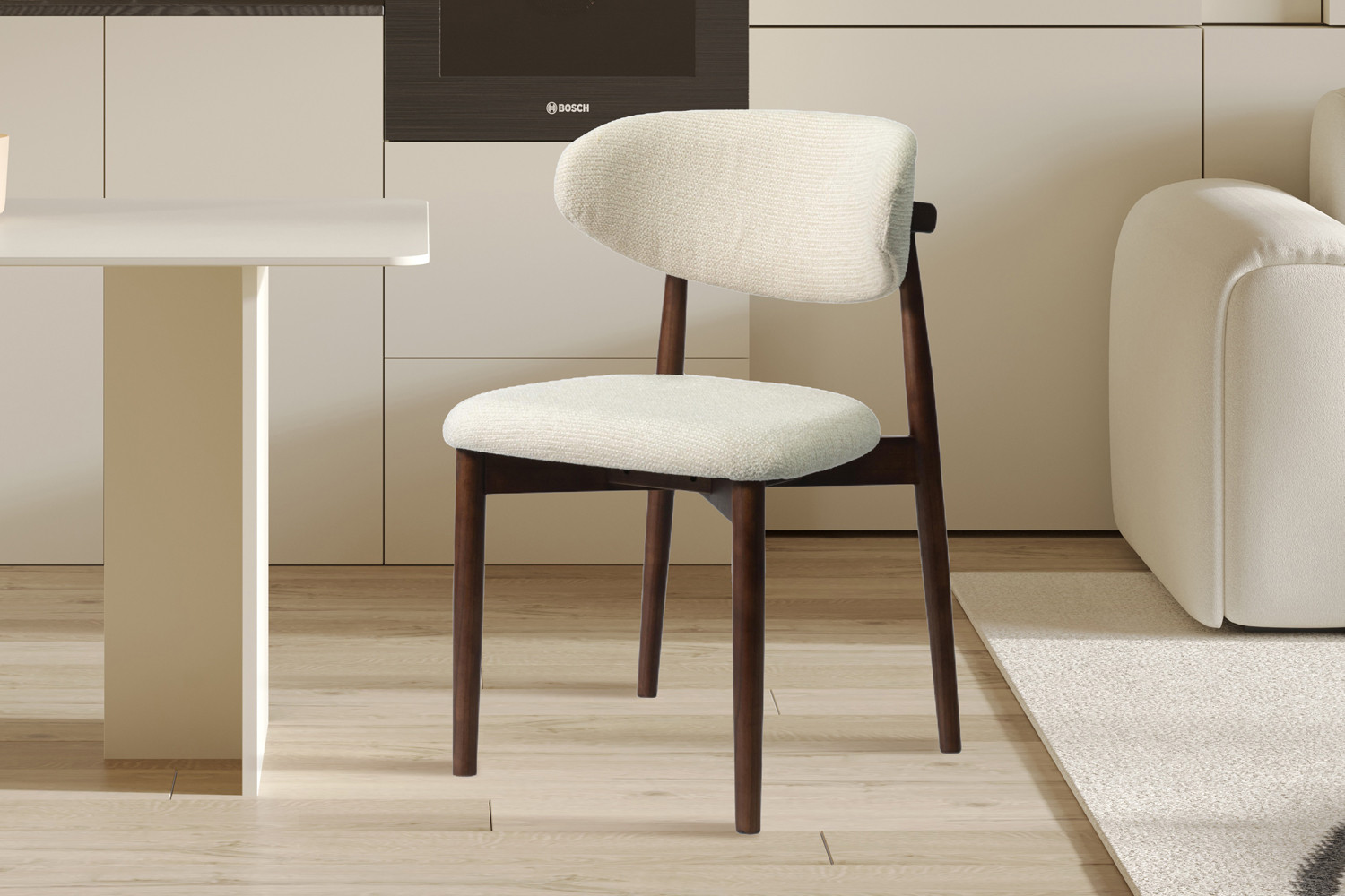 Image 2 for NEW - Stoel Clara Essenhout Walnoot Ote Milan 103 Beige Gemonteerd