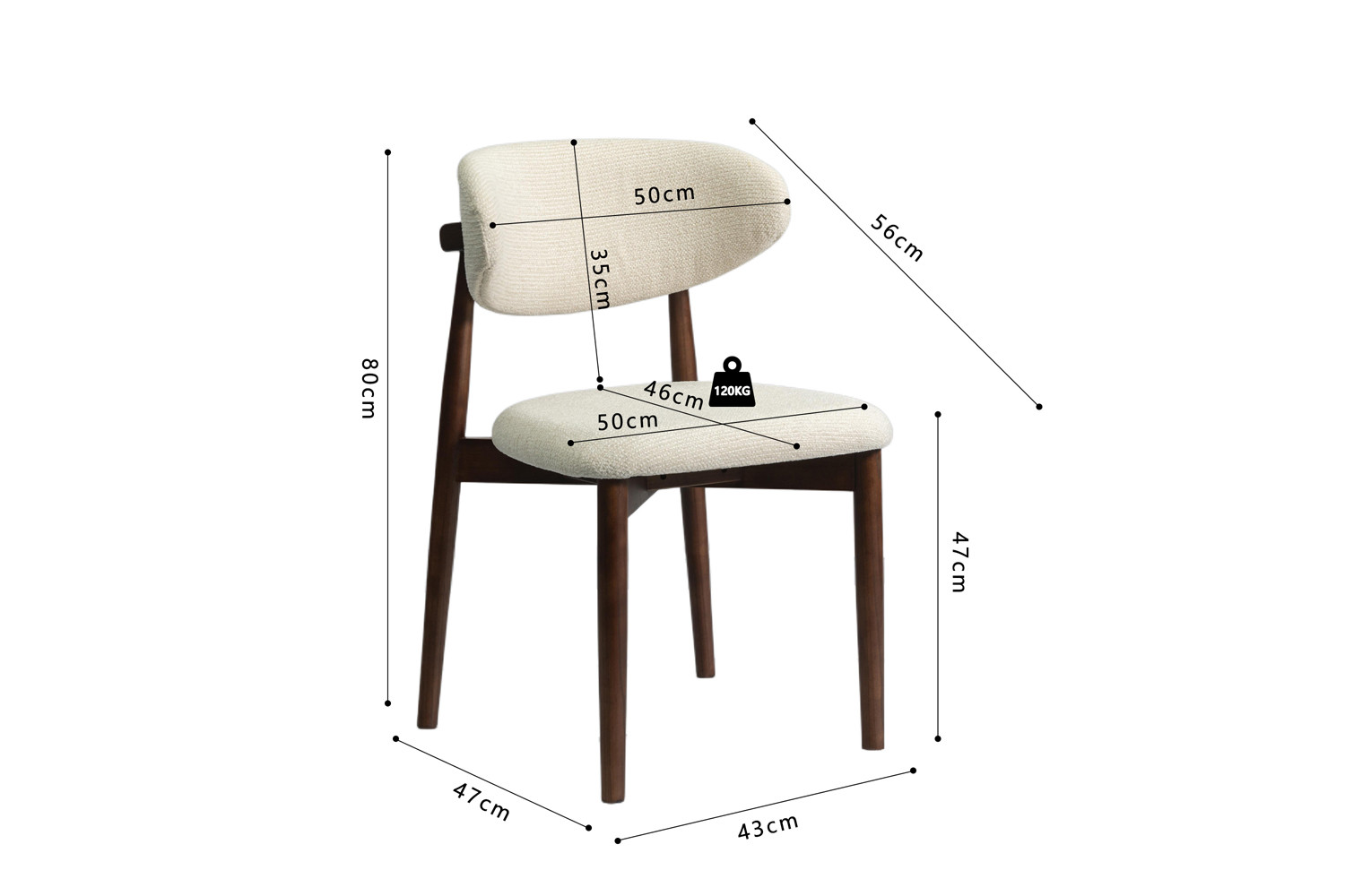 Image 12 for NEW - Stoel Clara Essenhout Walnoot Ote Milan 103 Beige Gemonteerd