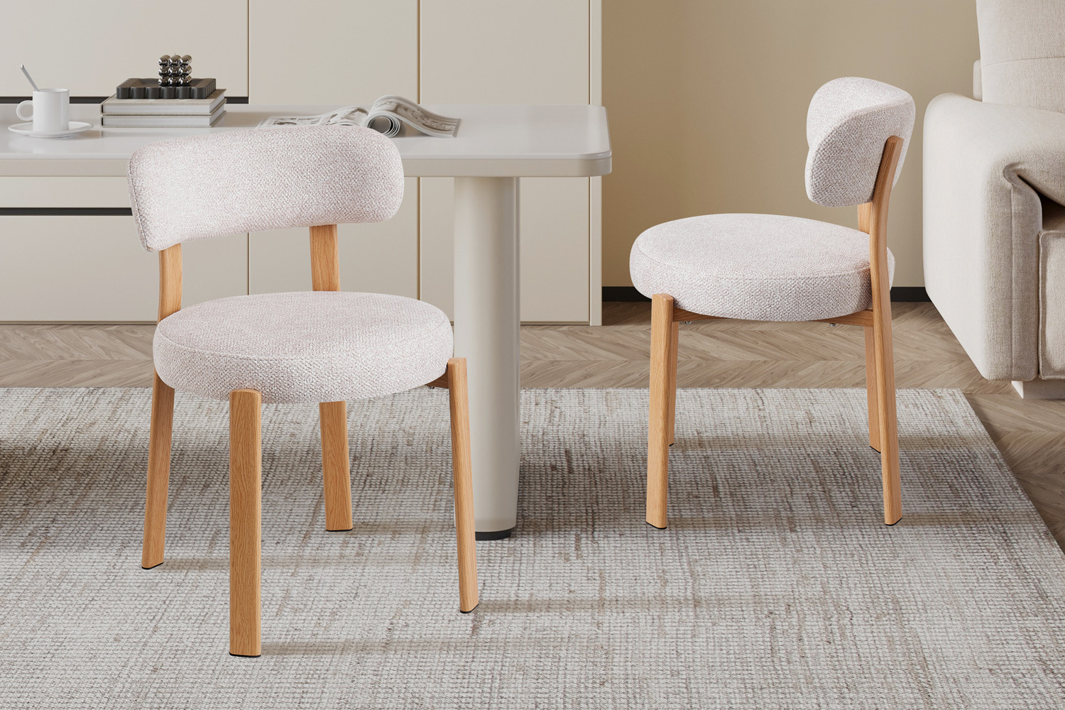 Image 2 for NEW - Stoel Julia Naturel - Stof Fabb Leo 23