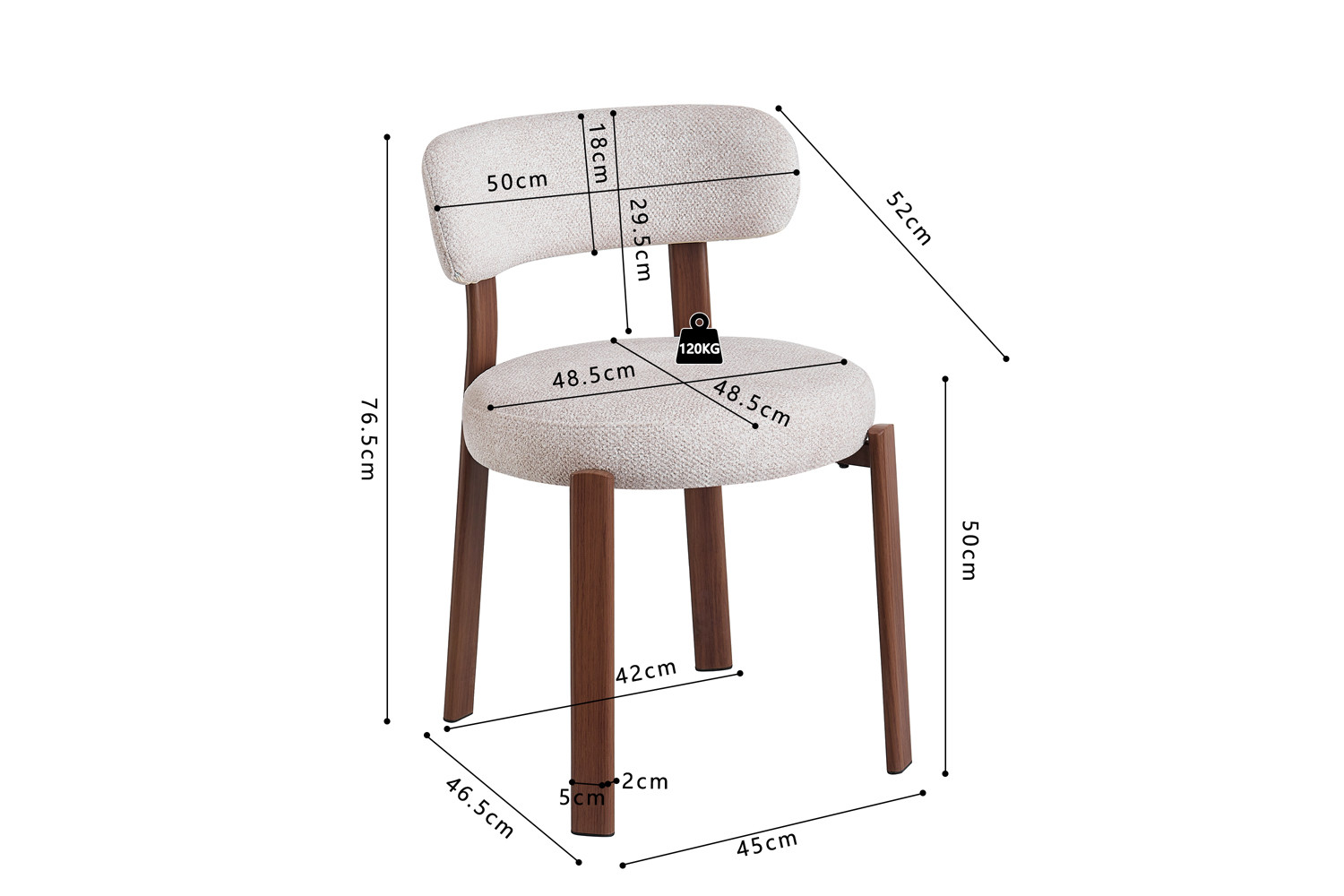 Image 11 for NEW - Stoel Julia Walnoot - Stof Fabb Leo 23