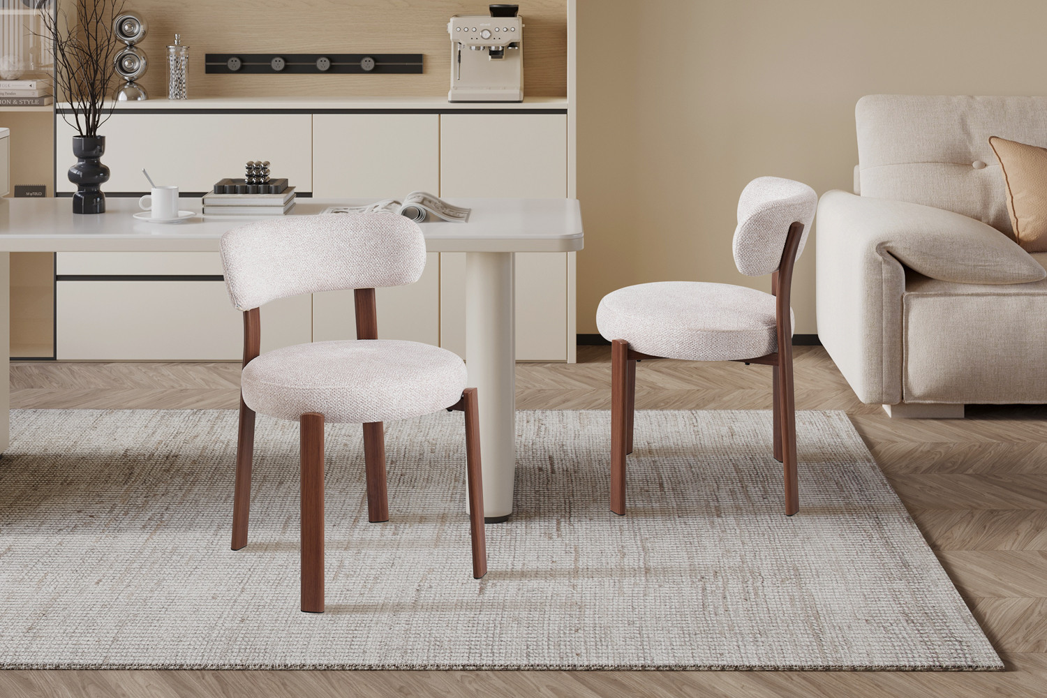 Image 1 for NEW - Stoel Julia Walnoot - Stof Fabb Leo 23