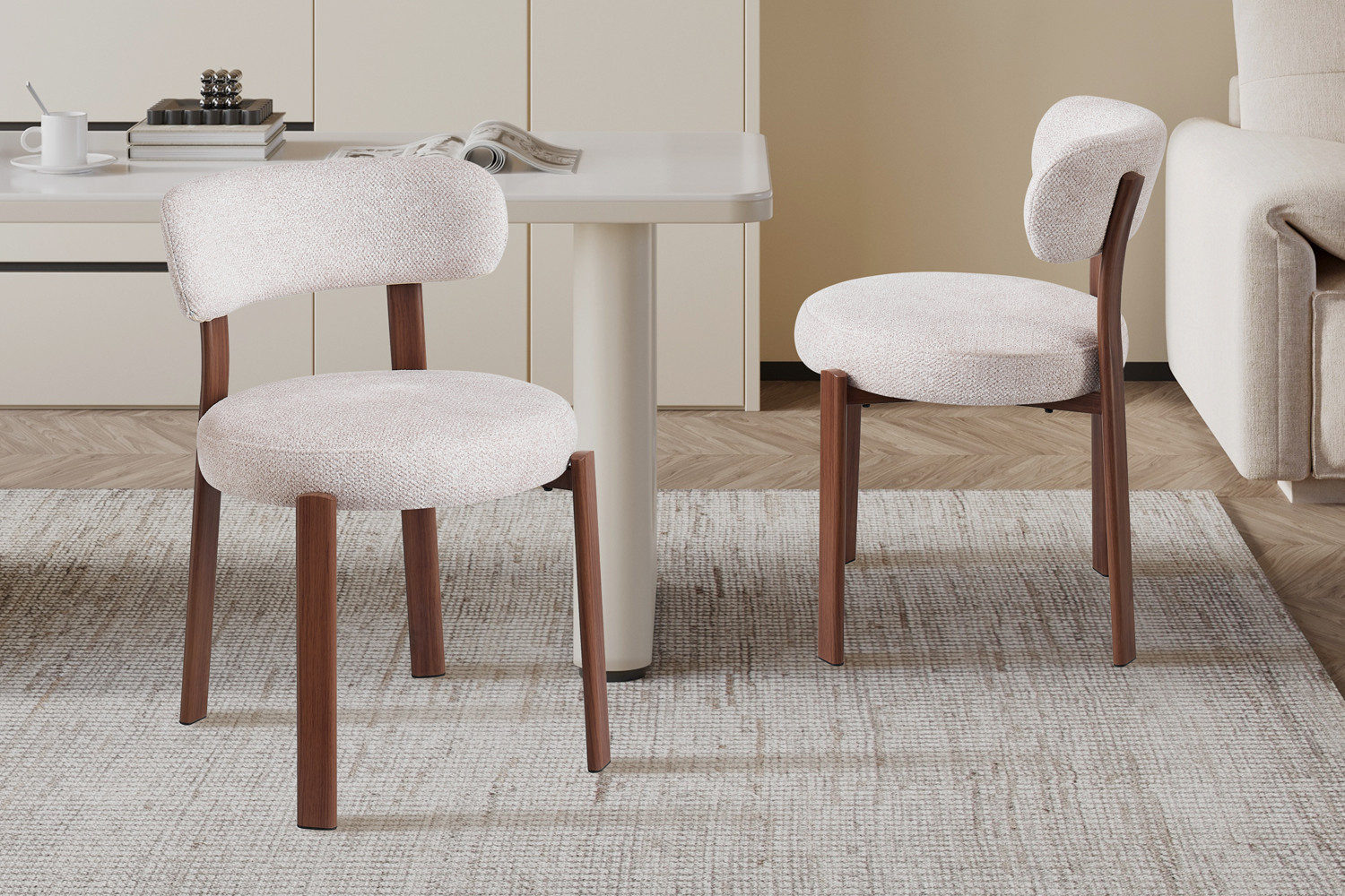 Image 2 for NEW - Stoel Julia Walnoot - Stof Fabb Leo 23