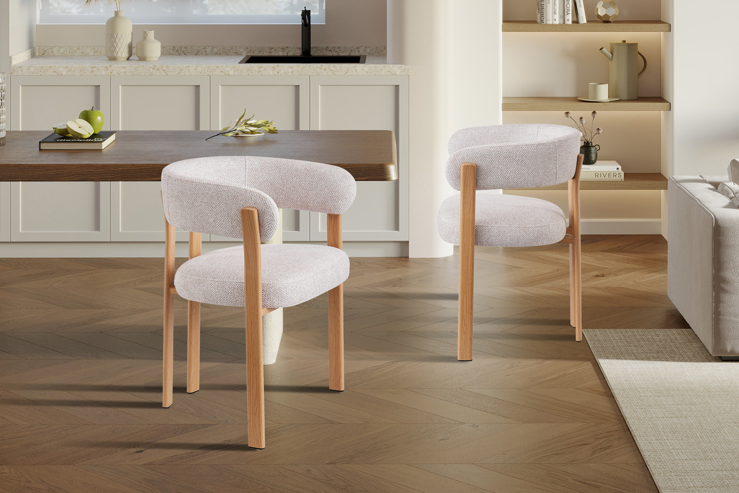 Image 3 for NEW - Stoel met armleuningen Julia Naturel - Stof Fabb Leo 23