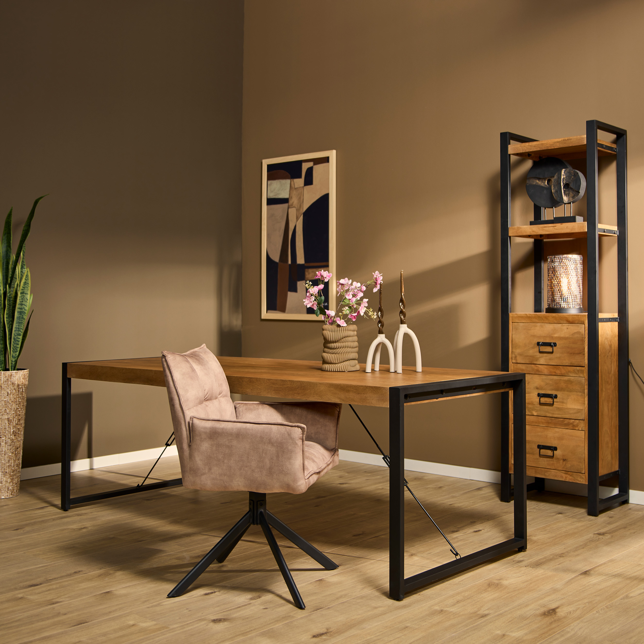 Rechthoekige eettafel Boaz Naturel Mangohout 180 cm - Image 8
