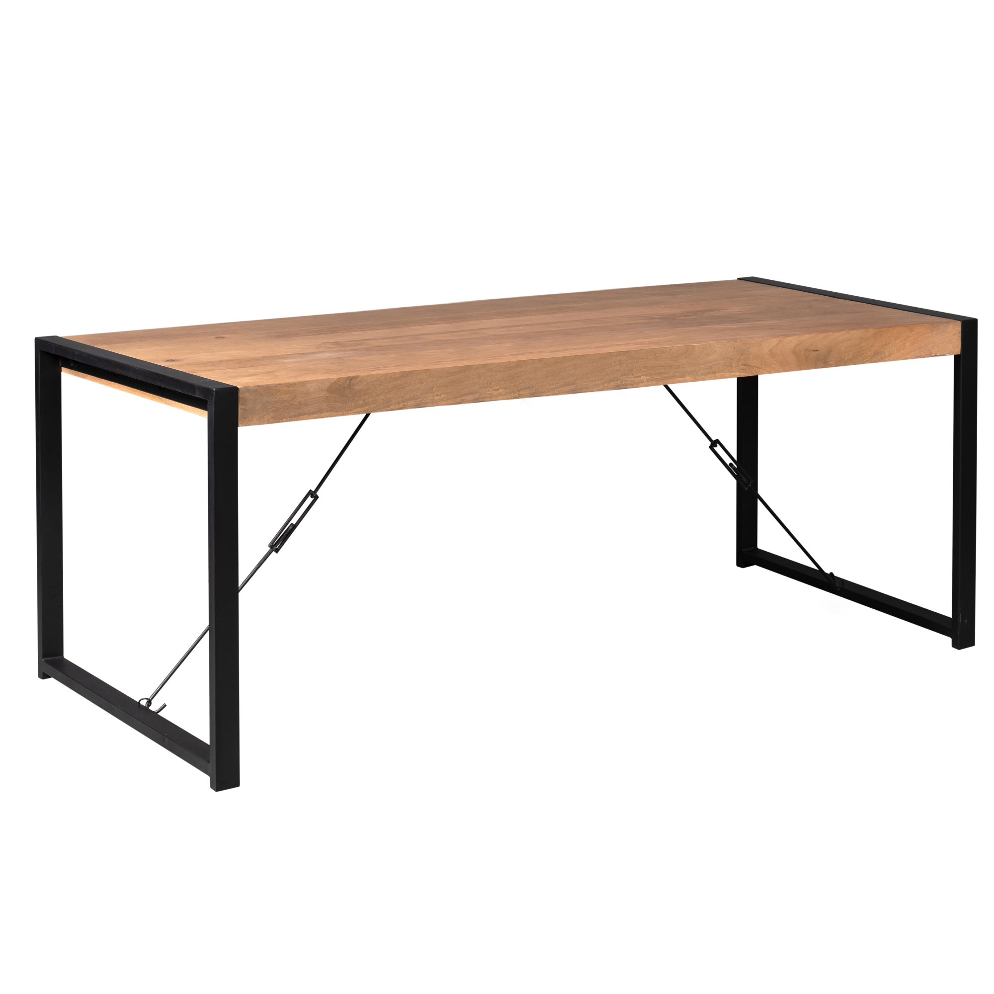 Rechthoekige eettafel Boaz Naturel Mangohout 200 cm - Image 7