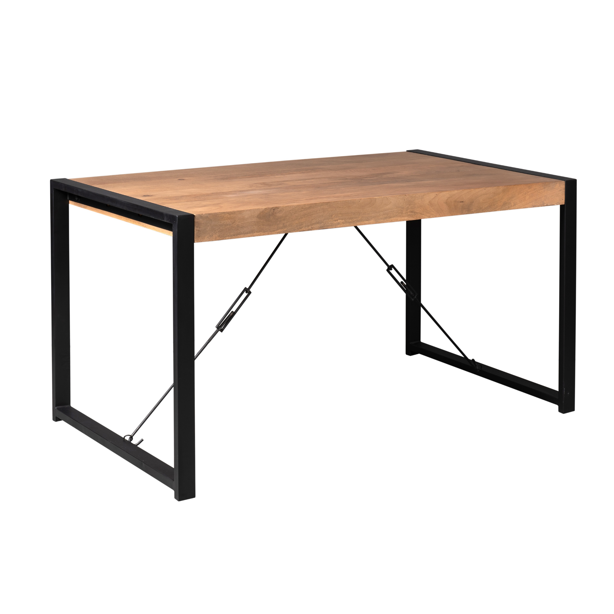 Rechthoekige eettafel Boaz Naturel Mangohout 140 cm - Image 3
