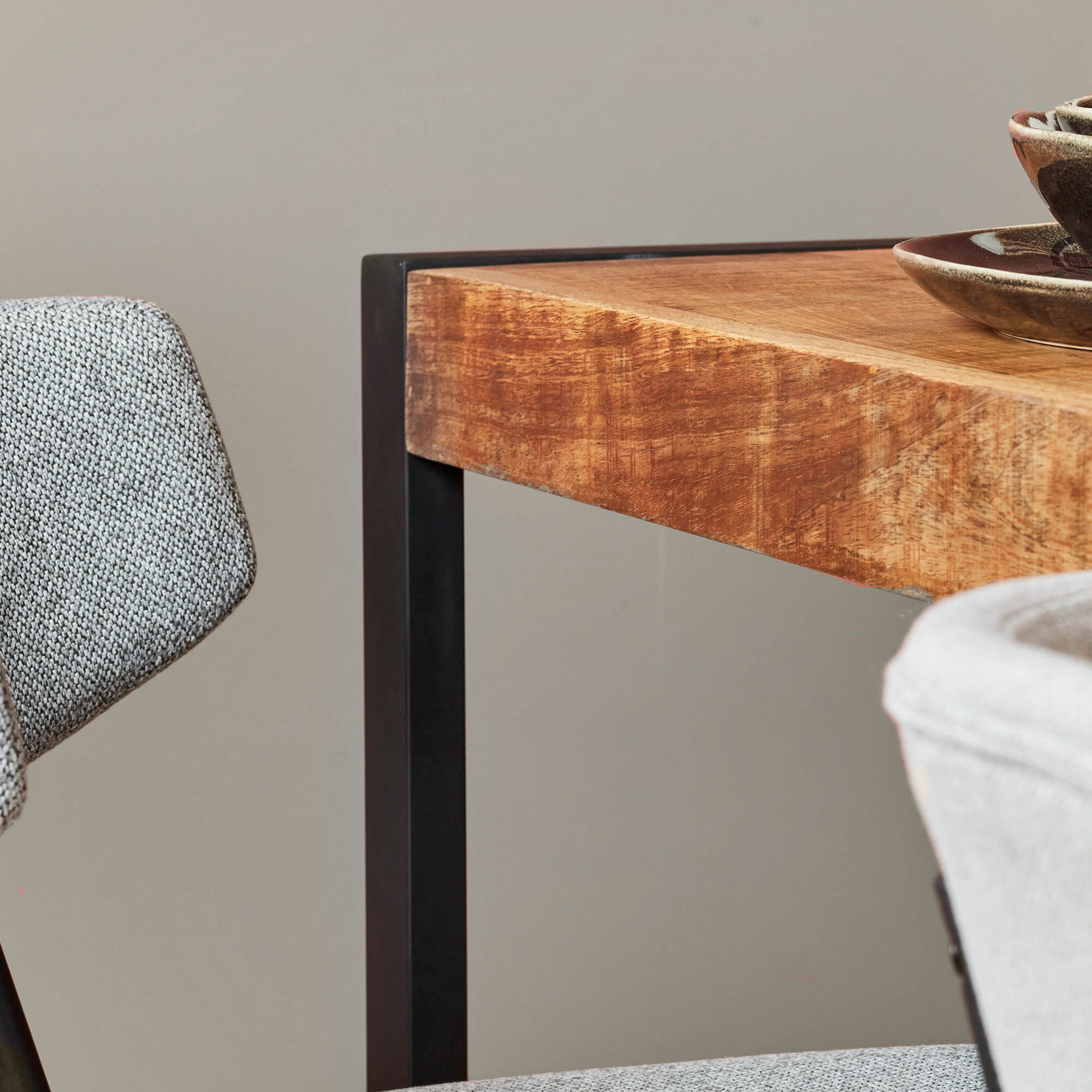 Rechthoekige eettafel Boaz Naturel Mangohout 140 cm - Image 9