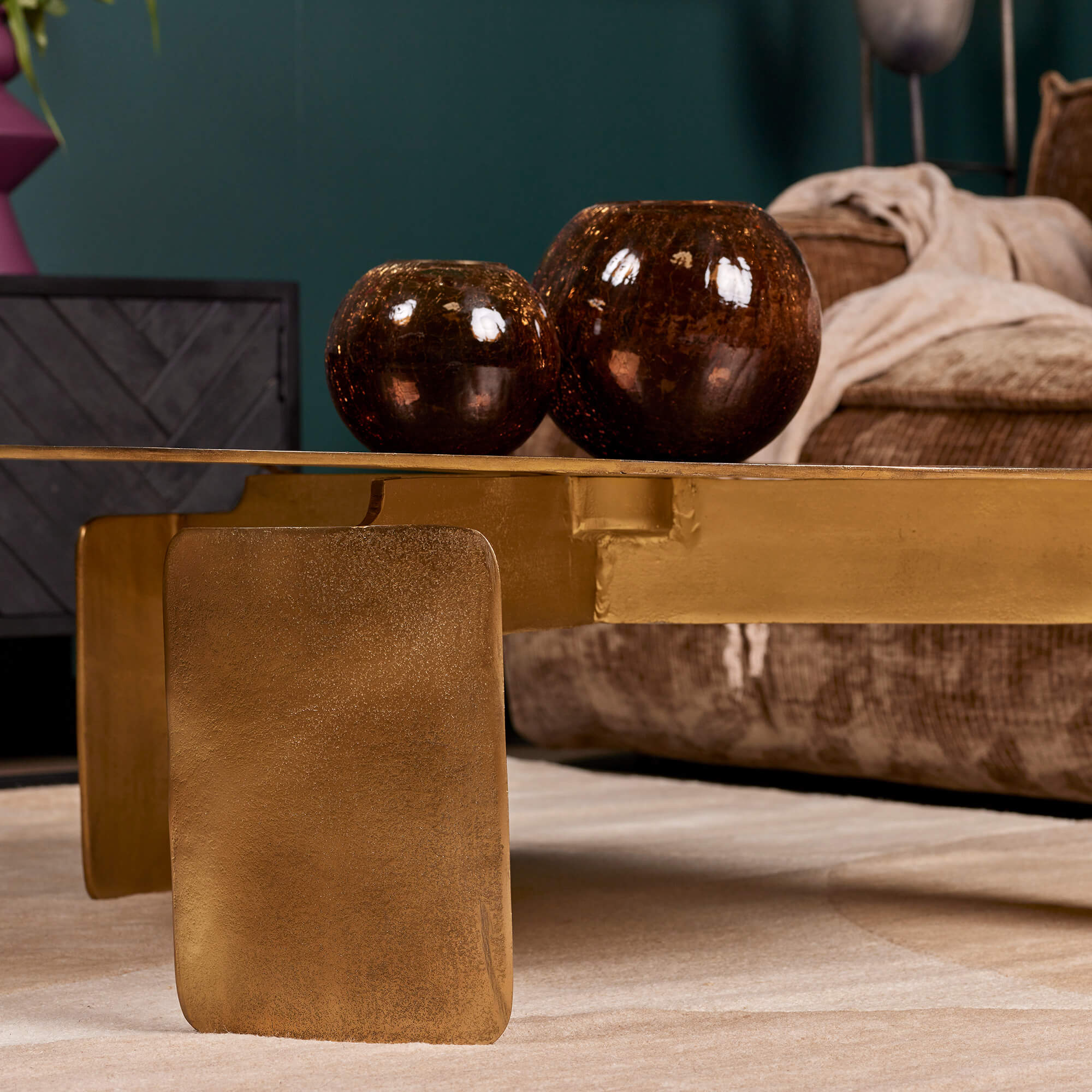 Ronde salontafel Darwin Goud Aluminium 90 cm - Image 4