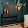 STF-8512_0 Sidetable New York Zwart Mangohout 120 cm - Image 1