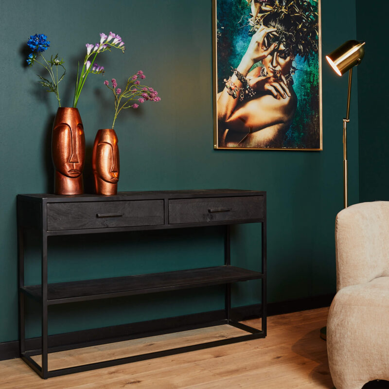 Sidetable New York Zwart Mangohout 120 cm - Image 1