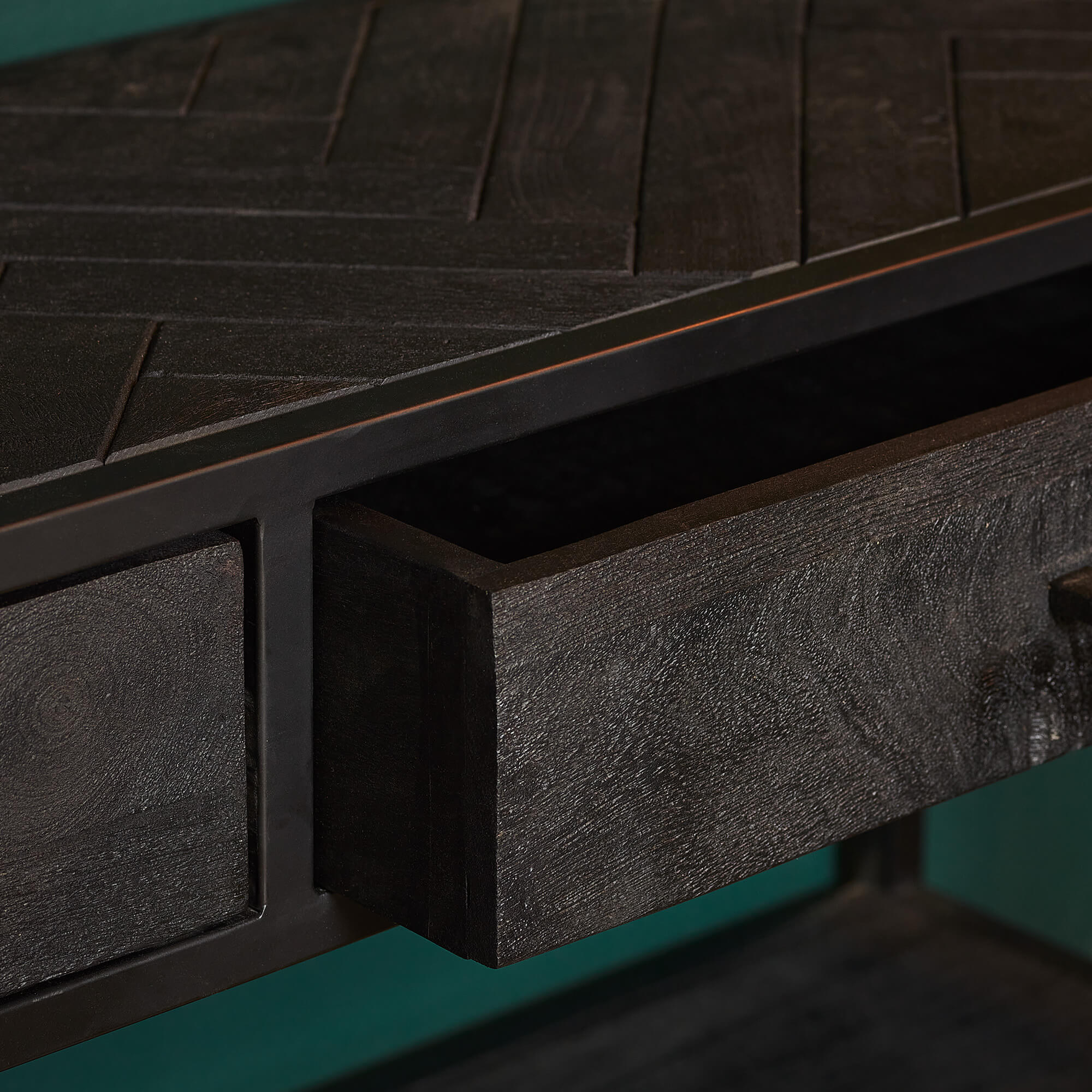 Sidetable New York Zwart Mangohout 120 cm - Image 3