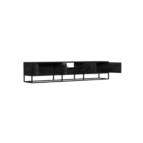 Tv meubel New York Zwart Mangohout 240 cm - Image 4