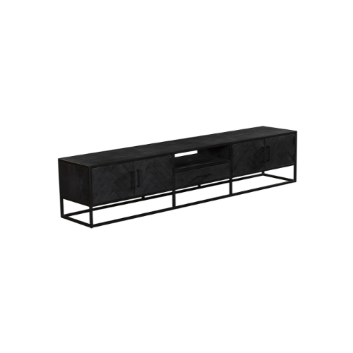 Tv meubel New York Zwart Mangohout 240 cm - Image 5