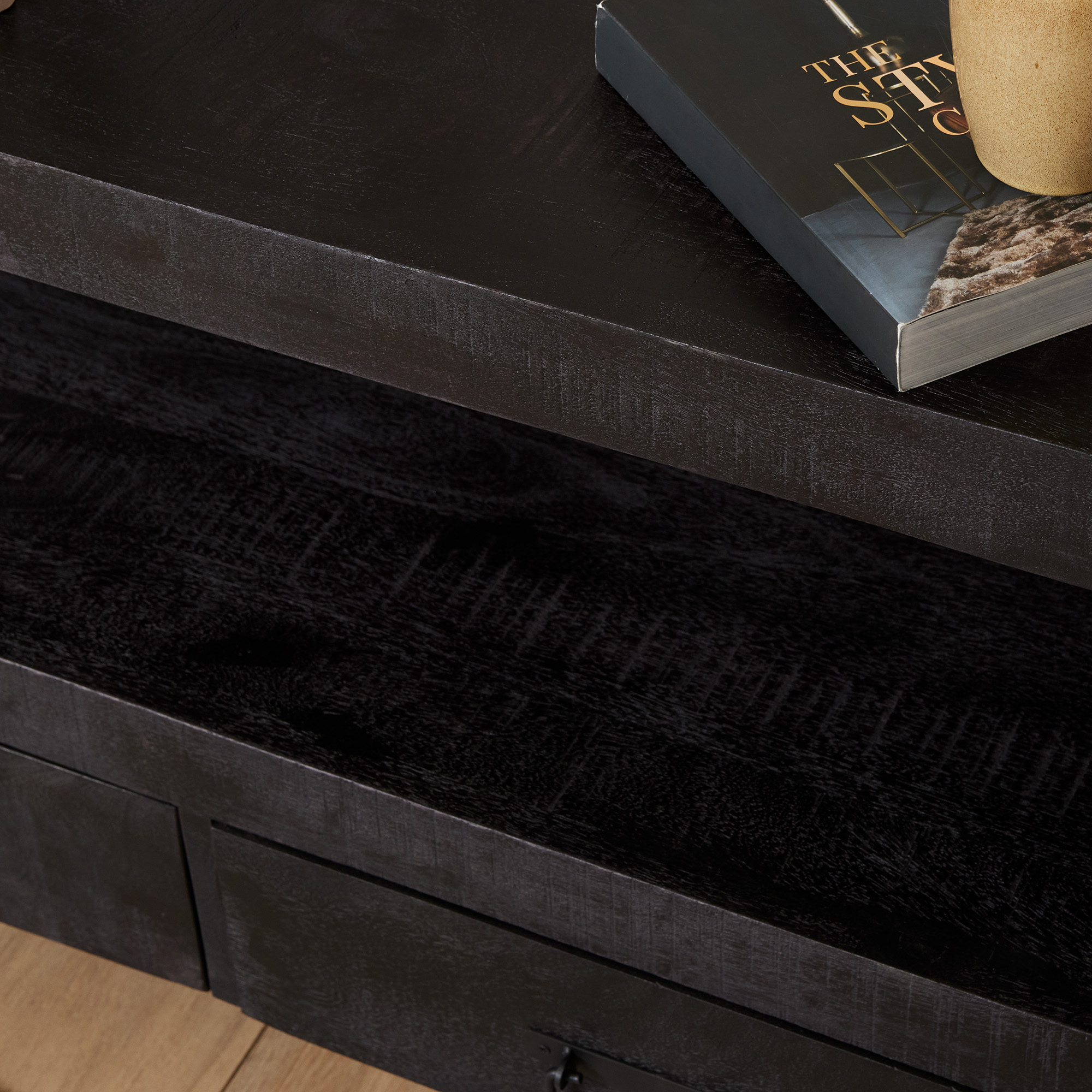 Tv meubel Boaz Zwart Mangohout 100 cm - Image 3