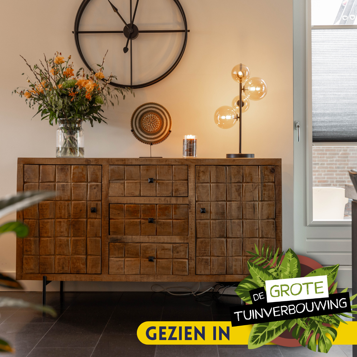 Dressoir Brandy Naturel Mangohout 160 cm - Image 1