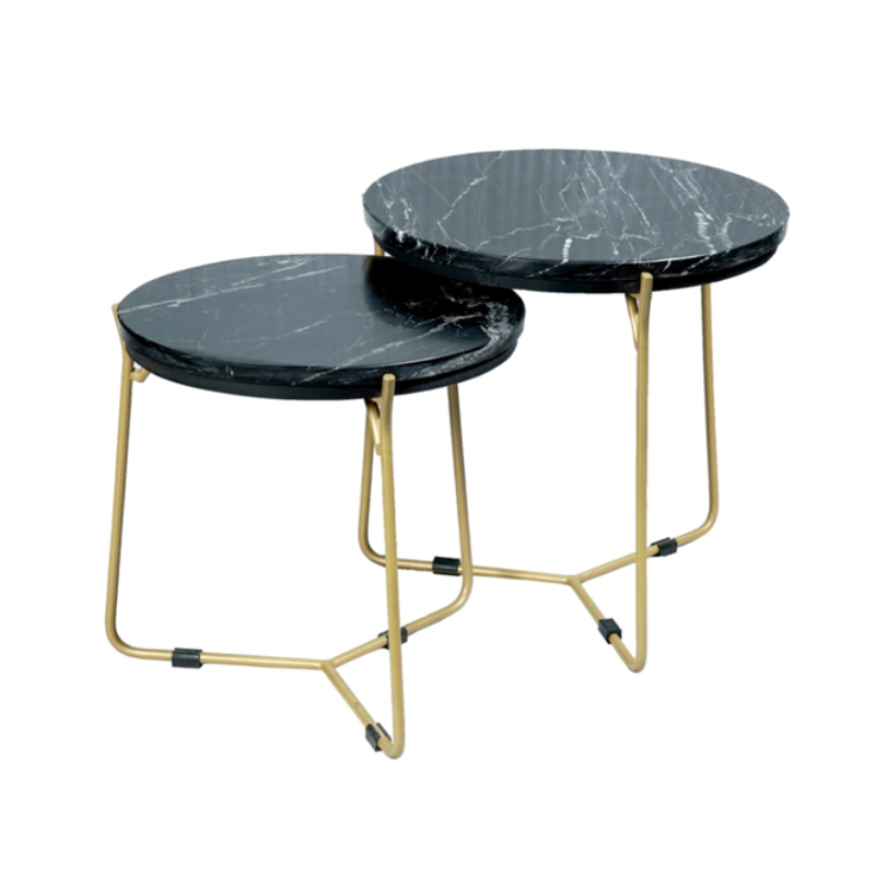 Salontafel set Caly Zwart Marmer 45 cm - Image 4