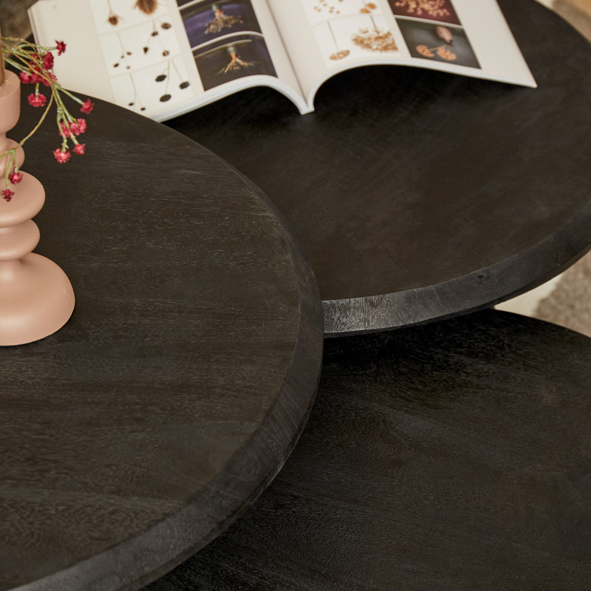 Salontafel set Ohio Zwart Mangohout 70 cm - Image 2