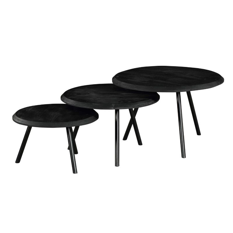 Salontafel set Ohio Zwart Mangohout 70 cm - Image 4