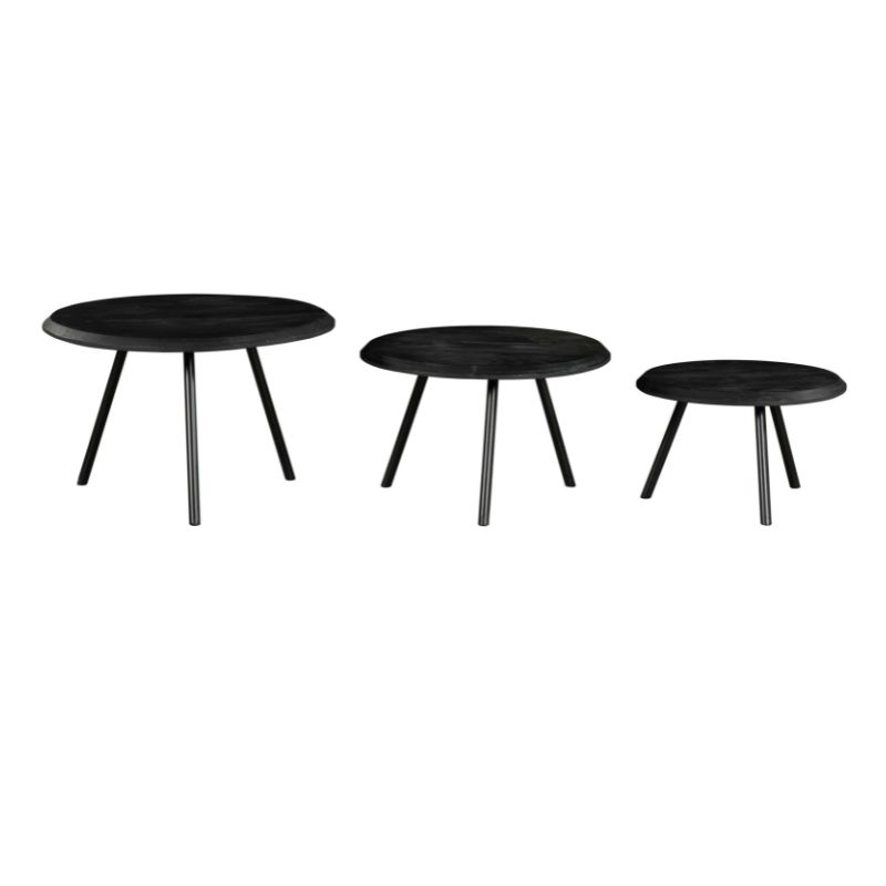 Salontafel set Ohio Zwart Mangohout 70 cm - Image 5