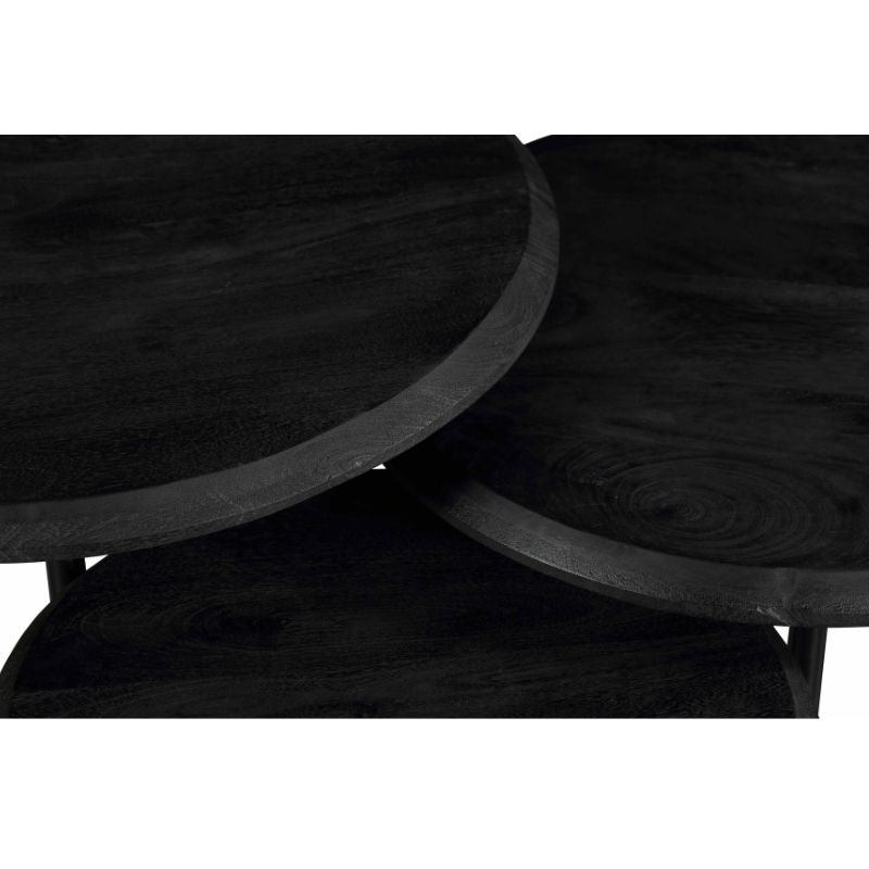 Salontafel set Ohio Zwart Mangohout 70 cm - Image 6