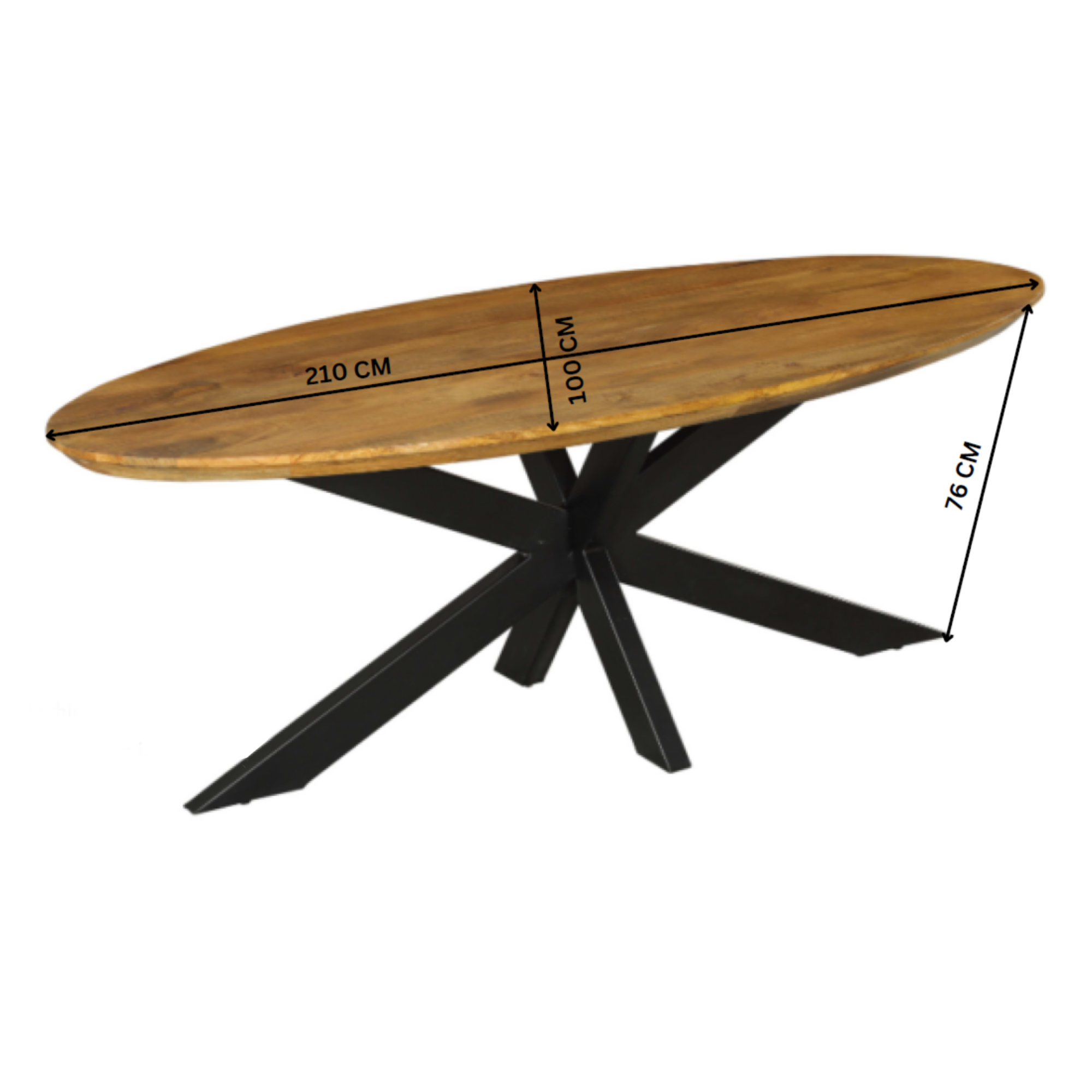 STF-13542_8 Ovale eettafel Brandy Naturel Mangohout 180 cm - Image 9
