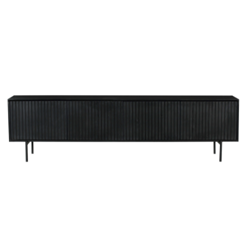 STF-5752_6 Tv meubel Madison Zwart Mangohout 210 cm - Image 7
