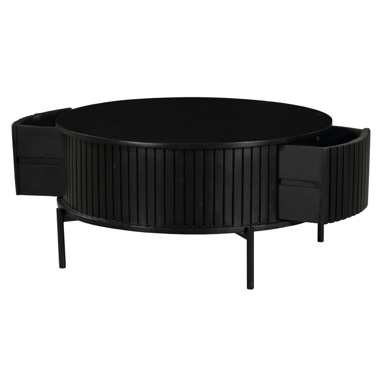 Ronde salontafel Madison Zwart Mangohout 80 cm - Image 4