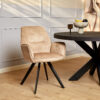 Draaibare Eetkamerstoel Nova Beige Velvet - Image 1