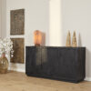 STF-4201_0 Dressoir Brussel Zwart Mangohout 150 cm - Image 1