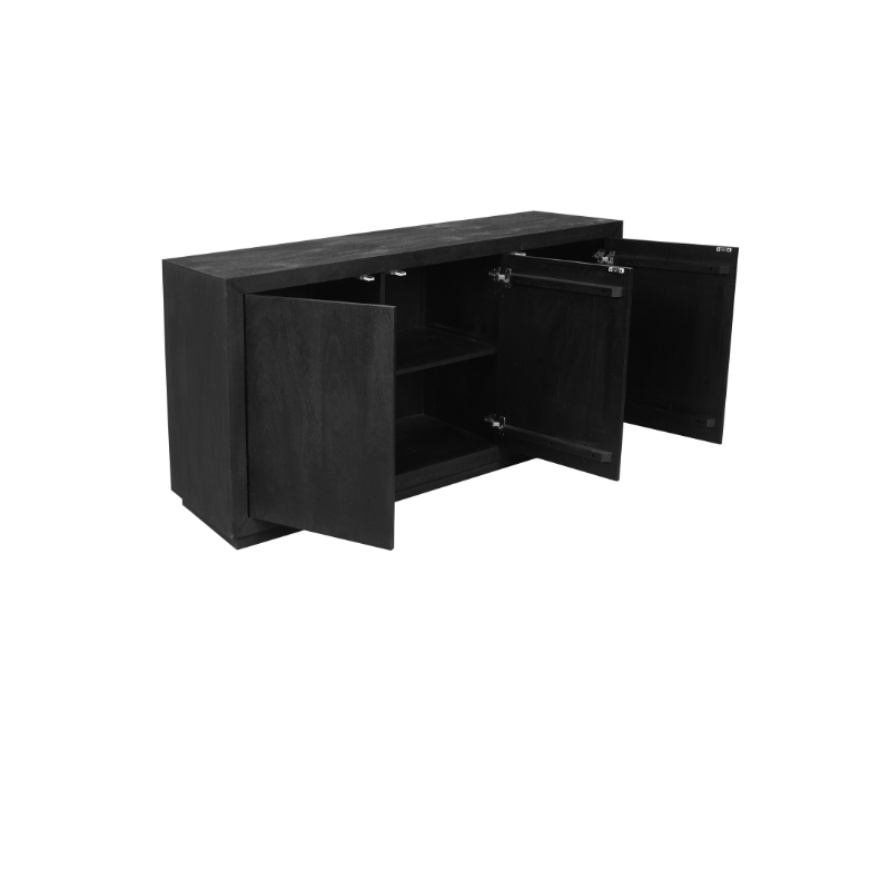 Dressoir Brussel Zwart Mangohout 150 cm - Image 7