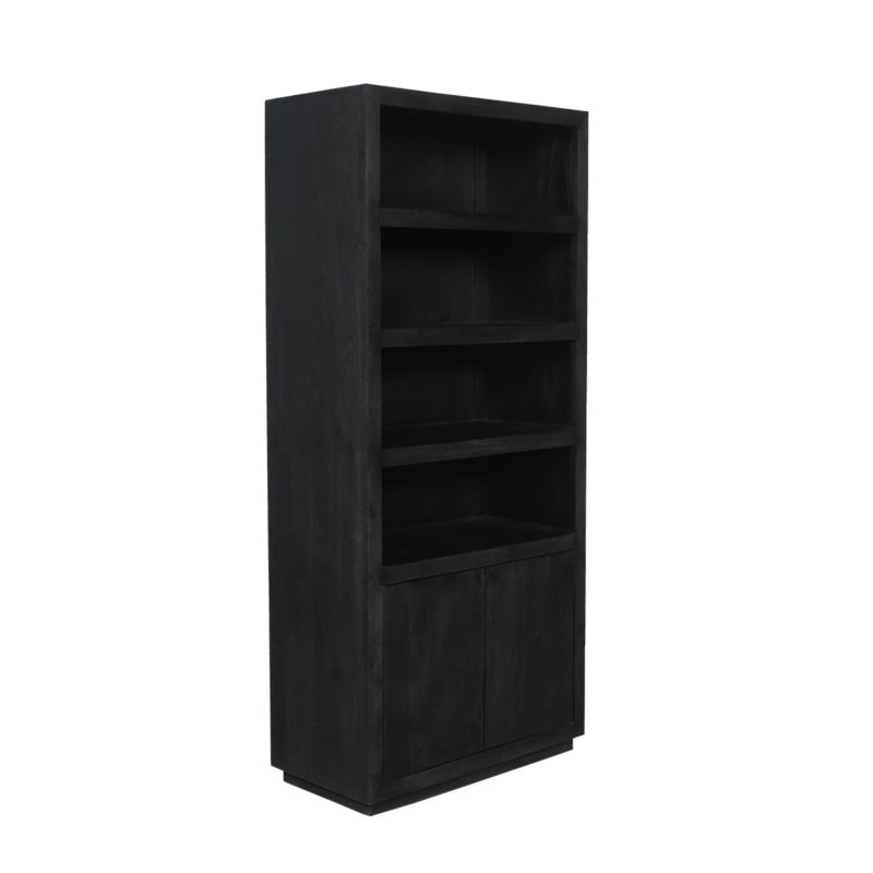 Boekenkast Brussel Zwart Mangohout 90 cm - Image 6