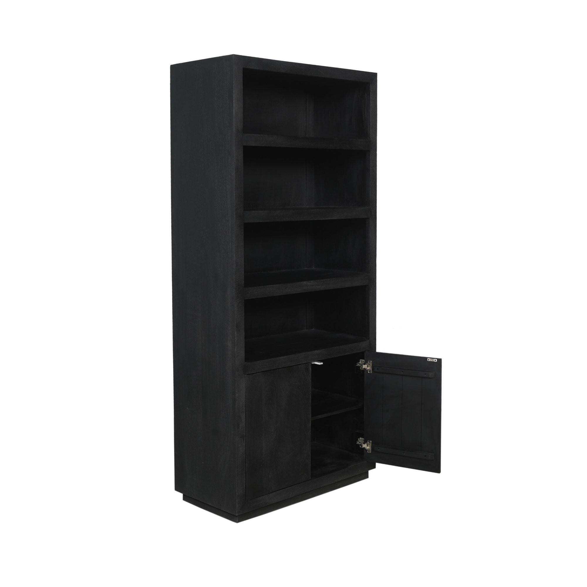 STF-4205_7 Boekenkast Brussel Zwart Mangohout 90 cm - Image 8