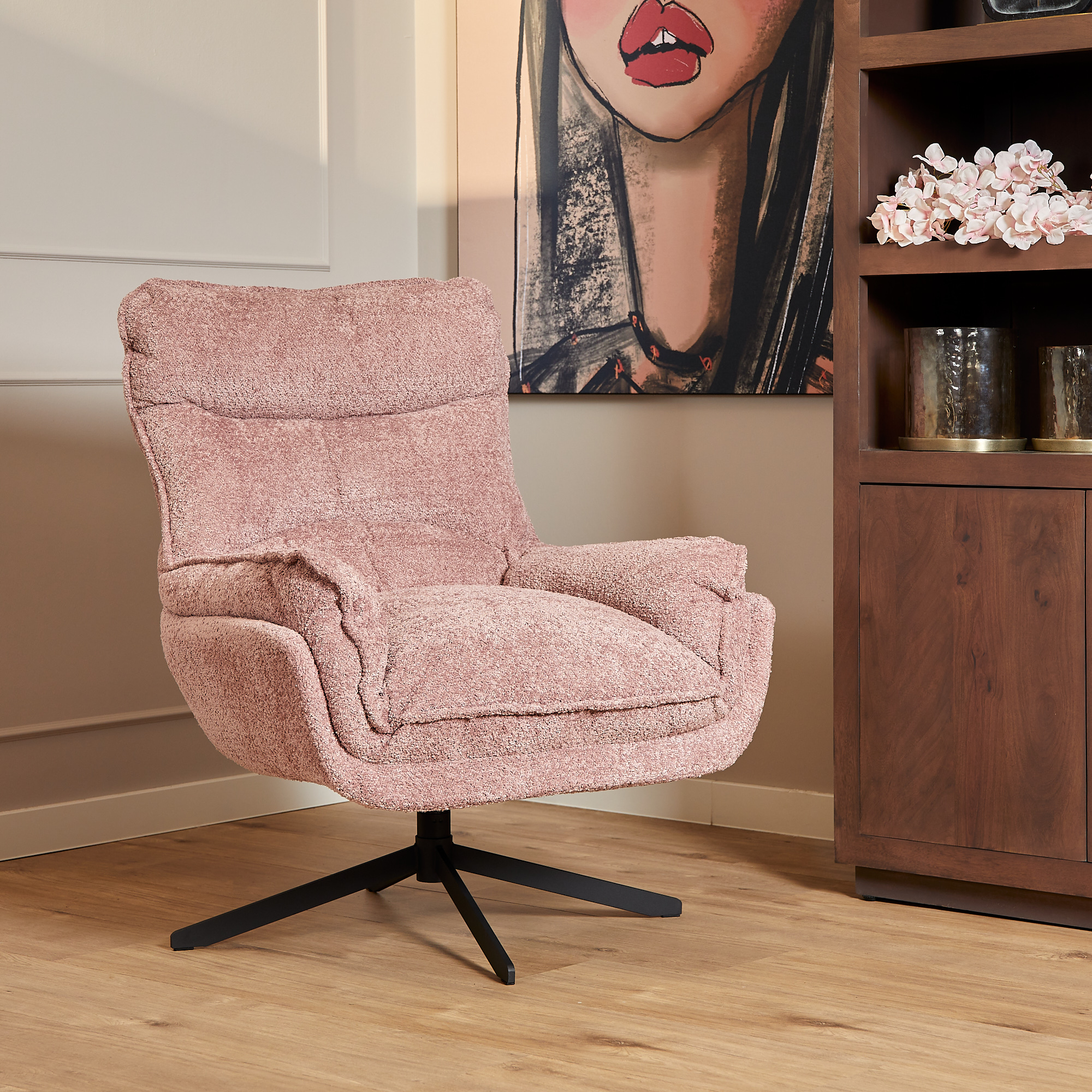 Draaibare fauteuil Vera Roze - Image 1