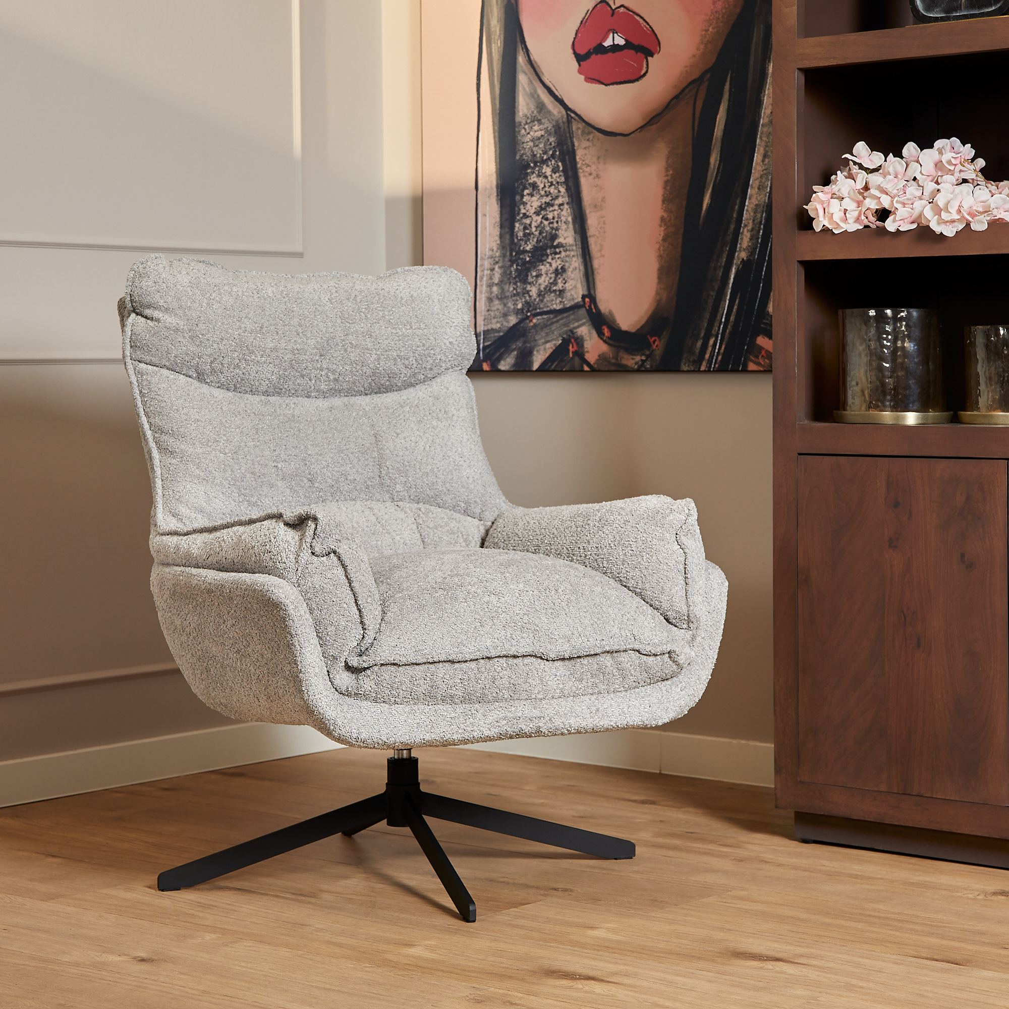 Draaibare fauteuil Vera Lichtgrijs - Image 1