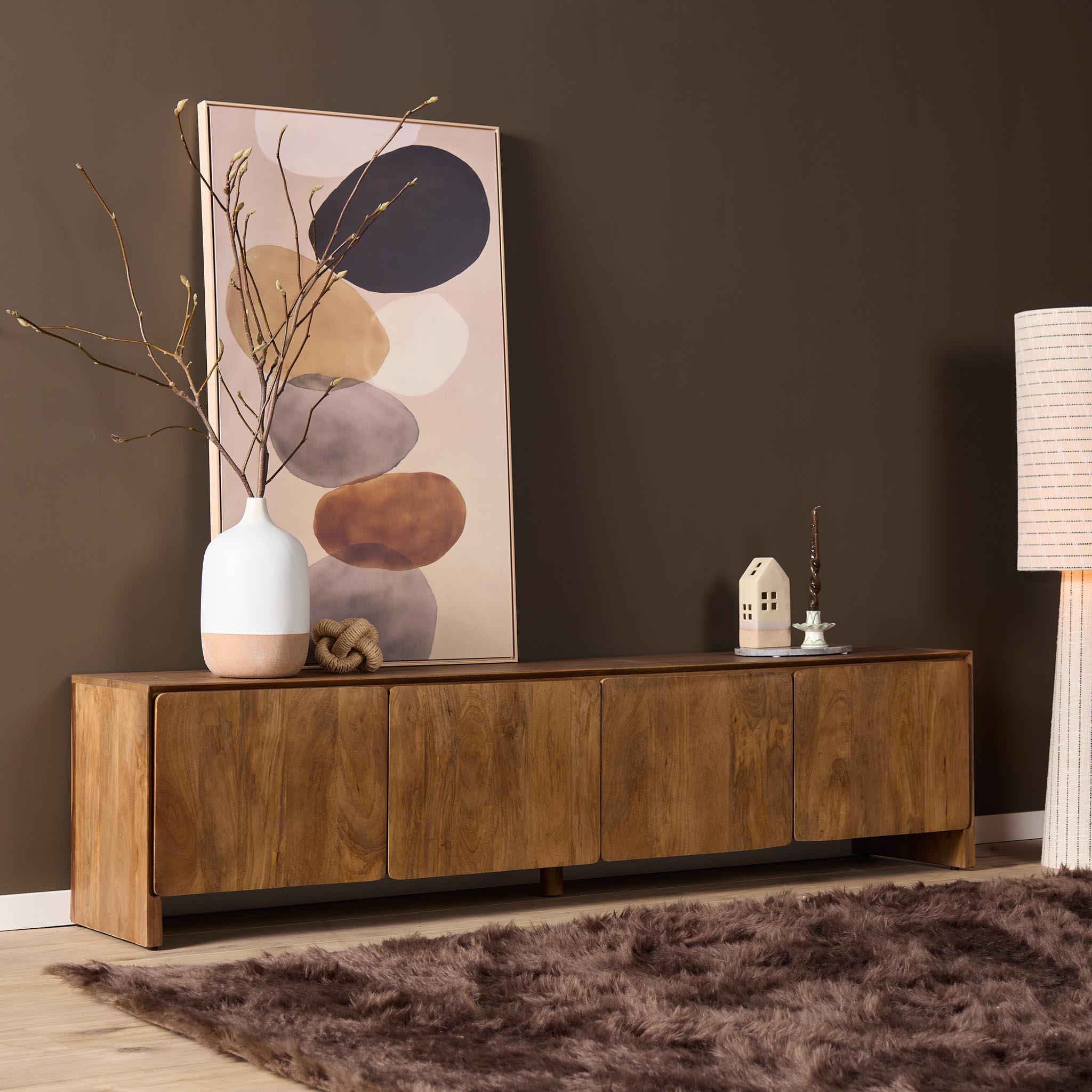 Tv meubel Tense Naturel Mangohout 200 cm - Image 1